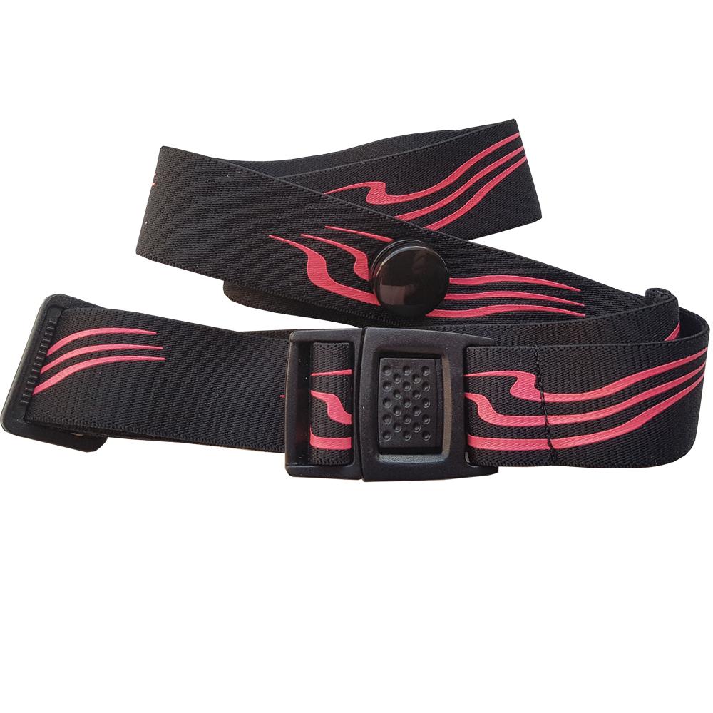 BELT Triathlon Startnummernband, Schwarz/ Korallrot